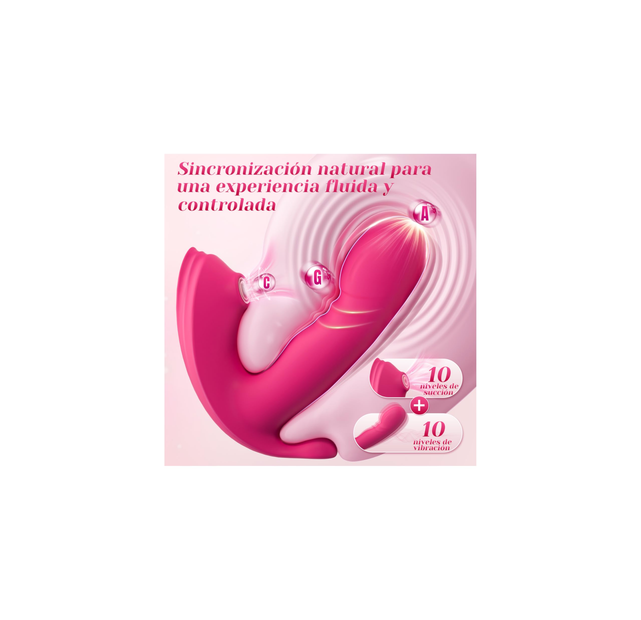 Vibradorador Mujer con Succionador de Clítoris Femenino, Estimulador Externo e Interno con Mando a Distancia, 10 Modos de Succión y 10 Vibraciones, Silicona Suave, IPX5 Resistente al Agua, Recargable - Image 3