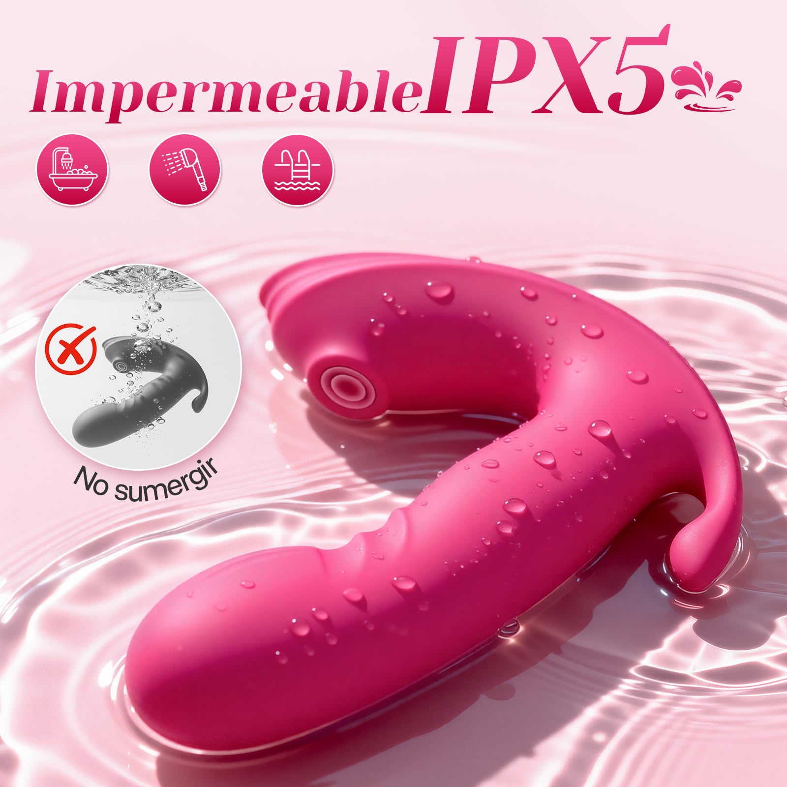 Vibradorador Mujer con Succionador de Clítoris Femenino, Estimulador Externo e Interno con Mando a Distancia, 10 Modos de Succión y 10 Vibraciones, Silicona Suave, IPX5 Resistente al Agua, Recargable - Image 5