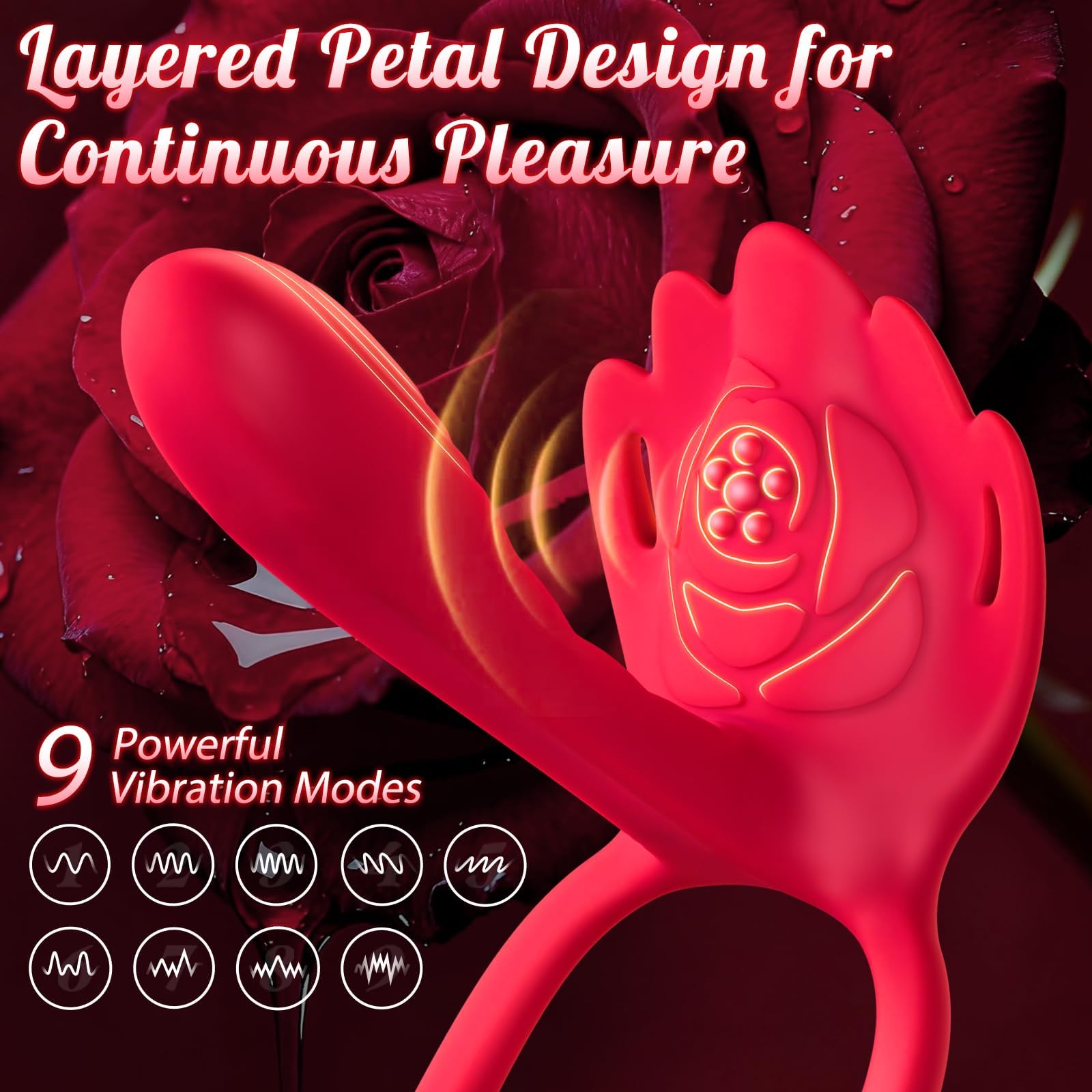 Sex Toyscouples for Couples Panty Vibrator, AI APP Control, Vibrating Dildo & Petal Texture for G Spot & Clitoral Stimulation, Adult Toy Silent Vibabrator for Women, 9 Modes & 6 Penis Rings Aoonice - Image 4