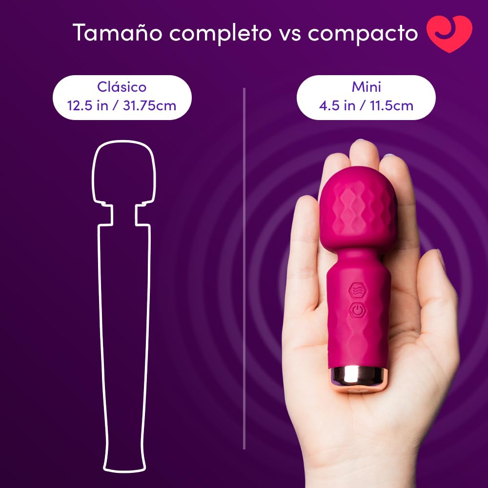 Lovehoney Mini Wand Varita Vibrador para Mujer | Estimulador Clitoral de Silicona con 10 Modos | Vibrador Compacto Recargable e Impermeable | Masajeador Íntimo Discreto - Image 13
