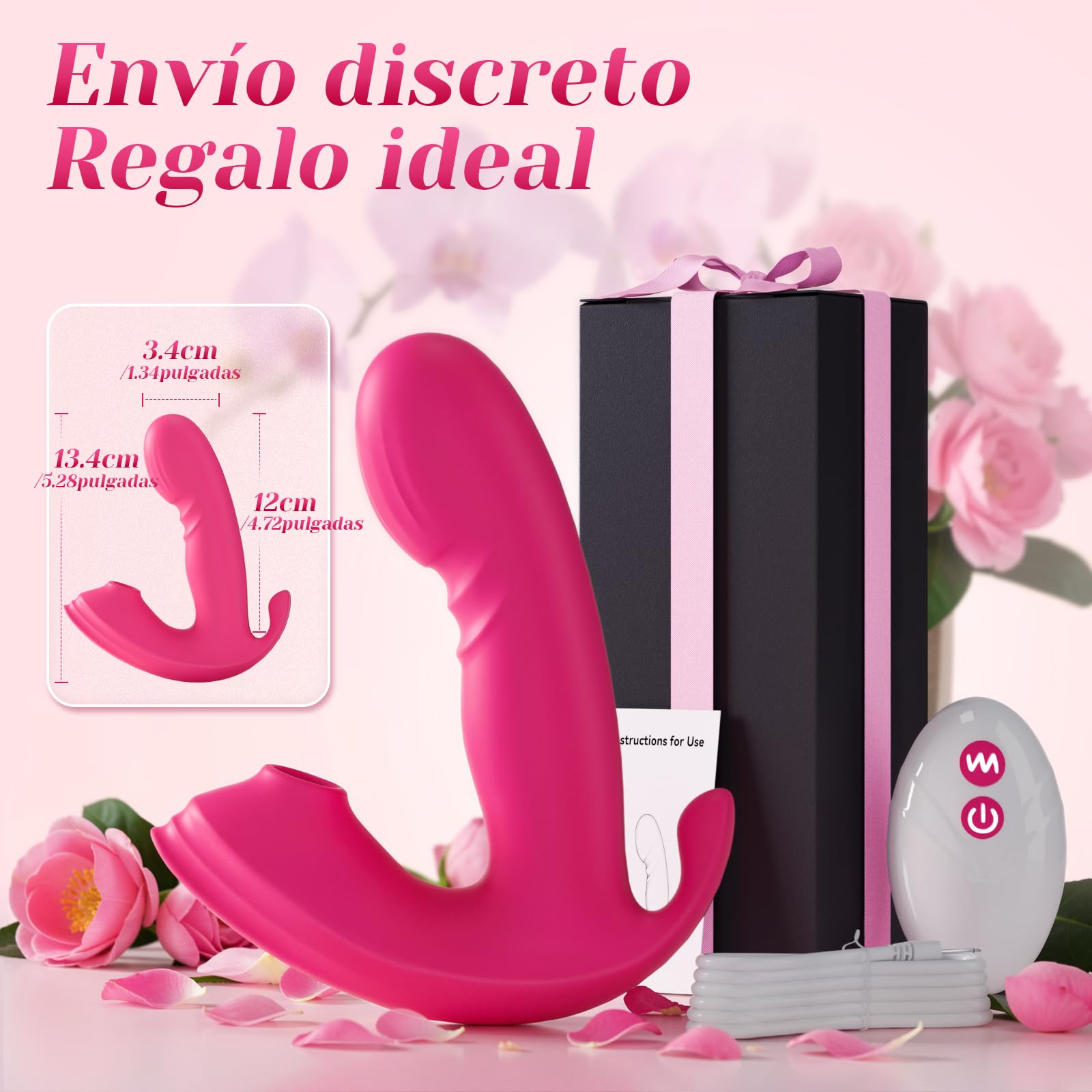 Vibradorador Mujer con Succionador de Clítoris Femenino, Estimulador Externo e Interno con Mando a Distancia, 10 Modos de Succión y 10 Vibraciones, Silicona Suave, IPX5 Resistente al Agua, Recargable - Image 14