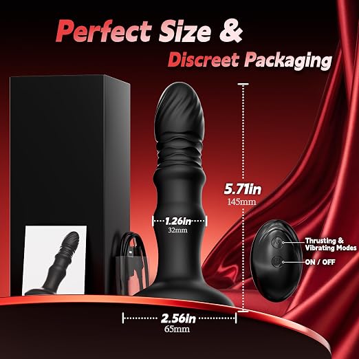 KUSHOR Thrusting Butt Plug Prostate Massager Sex Toys for Men, Remote Control Anal Plug & G Spot Vibrator, Anal Dildo with 9 Vibrating and Thrusting, Male Sex Toys with Strong Suction Cup - Image 3